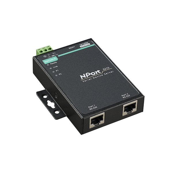 2Port Device Server, 10/100M Eth., Rs-232, Rj45 8Pin, Nport 5210